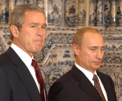 Ilustrační foto - americký prezident George Bush a jeho protějšek Vladimít Putin