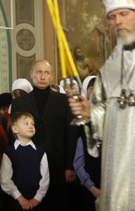 Vladimir Putin na vánoční mši (2)
