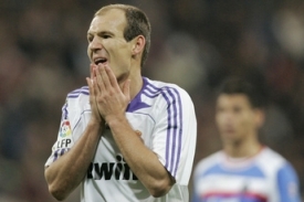Nešťastný útočník Realu Madrid Arjen Robben.
