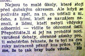 Reportáž o městečku Dubá z RP 7. 2. 1948.