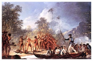 Cookovo setkání s domorodci.