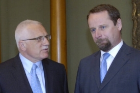 Prezident Václav Klaus a ministr průmyslu a obchodu Martin Říman