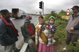 Romové u dálnice v Dublinu