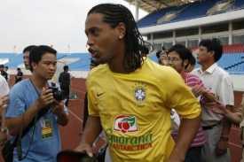 Jedna z největších hvězd olympiády - Brazilec Ronaldinho.