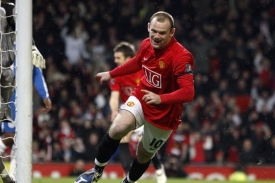 Wayne Rooney se raduje ze vstřelené branky proti Wiganu.