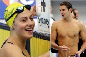 Australský plavecký pár Eamon Sullivan a Stephanie Riceová.