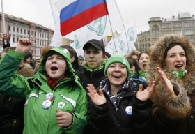 Rusové oslavují předem jasného vítěze