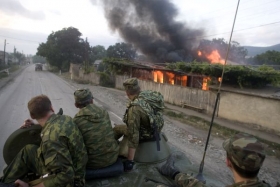 Ruská armáda na cestě do Jižní Osetie.