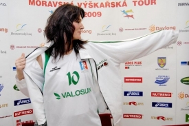 Atletka Šárka Kašpárková v dresu brněnského Valosunu.