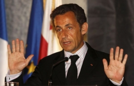 Francouzský prezident Sarkozy při nedávné návštěvě Tbilisi.