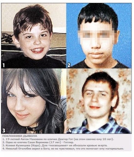 Oběti satanistů, na snímcích v Komsomolské Pravdě jsou mladší.