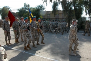Ukrajinští vojáci v iráckém Kútu.