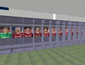 Virtuální kabina fotbalistů Sparty.