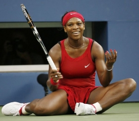 Serena Williamsová po vítězství nad Ruskou Safinovou.