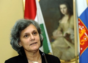 Maďarská ministryně zahraničí Kinza Gönczová.
