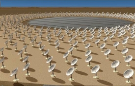 Vizualizace budouc&iacute;ho adioteleskopu Square Kilometre Array