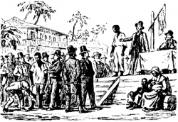 Dražba otroků v devatenáctém století.