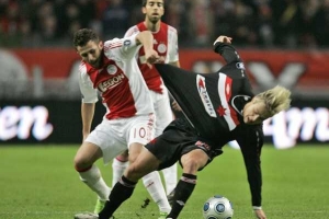 Momentka u tukání Ajax Amsetrdam - Slavia