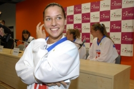 Slovenská tenistka Dominika Cibulková při tiskovce v Brně.