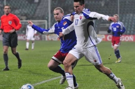 Momentka z utkání Slovensko - Lichtenštejnsko 4:0.