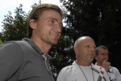 Vladimír Šmicer (vlevo) a trenér Slavie Karel Jarolím