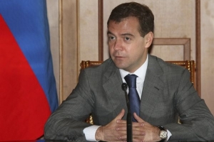 Ruský prezident Medveděv na jednání Bezpečnostní rady Ruské federace.