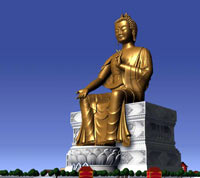 Počítačová simulace budoucí sochy Buddhy