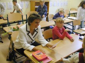 poslankyně Michaela Šojdrová na návštěvě první školní den
