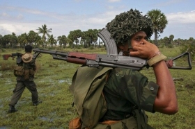Vojáci srílanské armády na severovýchodě země.