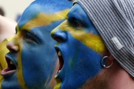 Fanoušci švédských fotbalistů.
