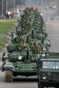 Kolona ruských tanků.