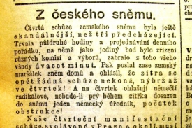 Zpráva o zasedání sněmu z 22. září 1908.