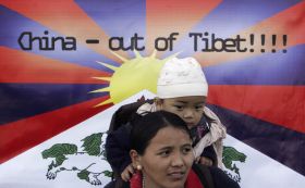 Protest Tibeťanů v Nepálu.