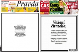 Titulní strany slovenských deníků.