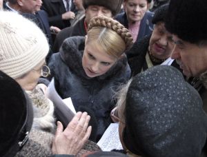 Tymošenková s lidmi v Dněpropetrovsku