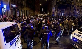 Maďarská policie zasahuje proti akci ultrapravice (2008).