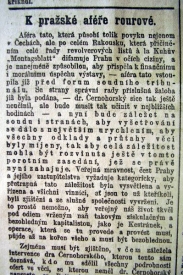 Září 1908, pražská rourová aféra plní stránky novin.