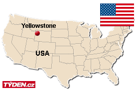 Zde leží Yellowstone.