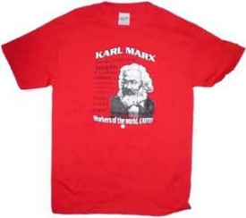 Triko s Marxem nabízené na webových stránkách CPUSA.