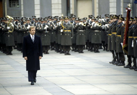 Václav Havel po svém zvolení do prezidentské funkce v prosinci 1989.