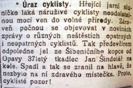 Varování pro cyklisty z roku 1908.