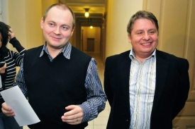 Michal Hašek (vlevo) a Milan Venclík krátce po vytvoření koalice.