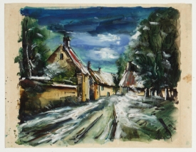 Cesta francouzskou vesnicí, dílo Maurice de Vlamincka, kolem 1930.