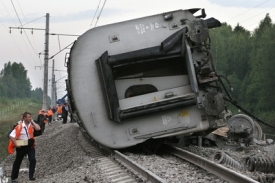 Vykolejený vlak v Rusku