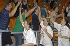 Volejbalistky KP Brno při oslavách mistrovského titulu