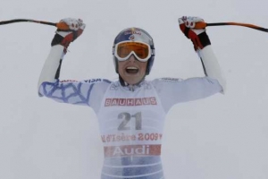 Američanka Lindsey Vonnová, světová šmapionka v superobřím slalomu.