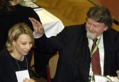 Místopředsedkyně Strany zelených Kateřina Jacques s europoslancem Milanem Horáčkem
