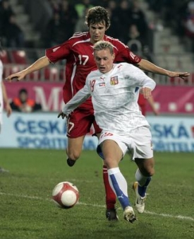 Tomáš Zápotočný v reprezentačním dresu v duelu s Dánskem