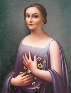Jan Zrzavý: Portrét dámy ve fialových šatech, 1926
