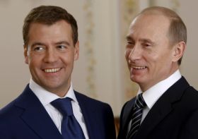 Gratulovat k vítězství si může Dmitrij Medveděv i Vladimír Putin.